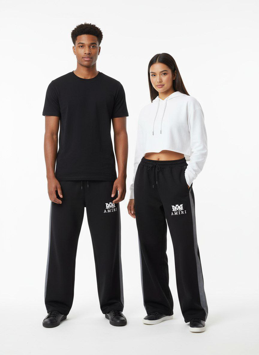 شلوار بگ گلکسی پنبه مشکی مدل اسپرت قد ۱۰۵